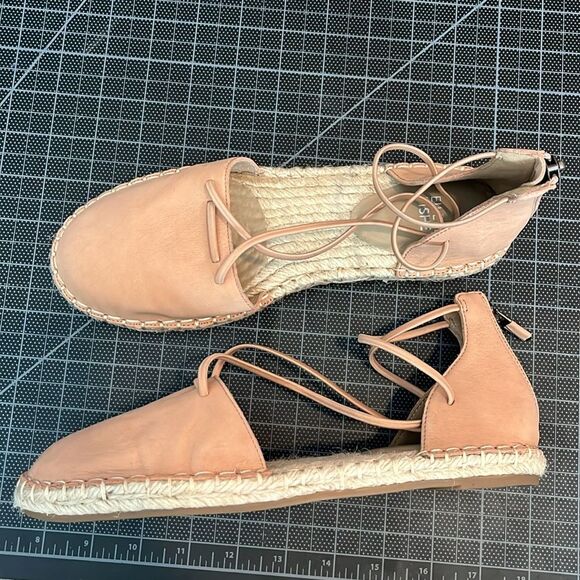 Eileen Fisher Lace-Up Leather Espadrille Sandal, Toffee Cream Pink Size - Picture 6 of 7